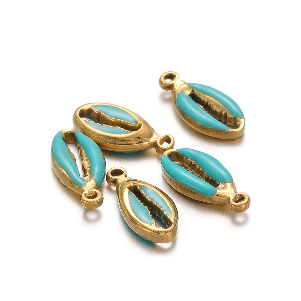 1:8*17mm golden double-sided oil dripping shell blue