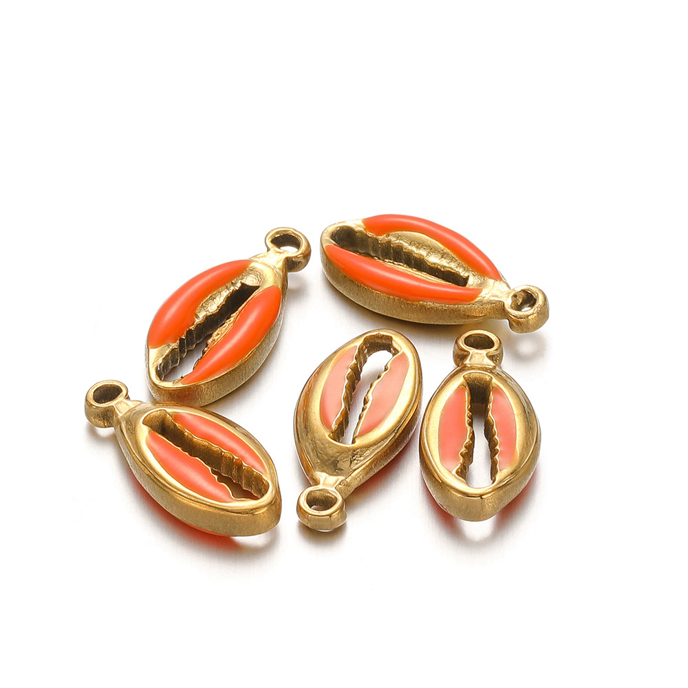 5:8*17mm golden double-sided oil dripping shell orange