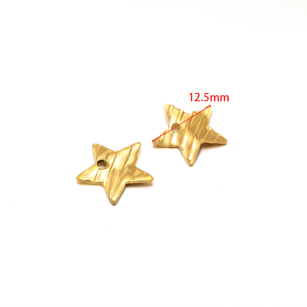 3:12.5mm corrugated embossed five-pointed star gold