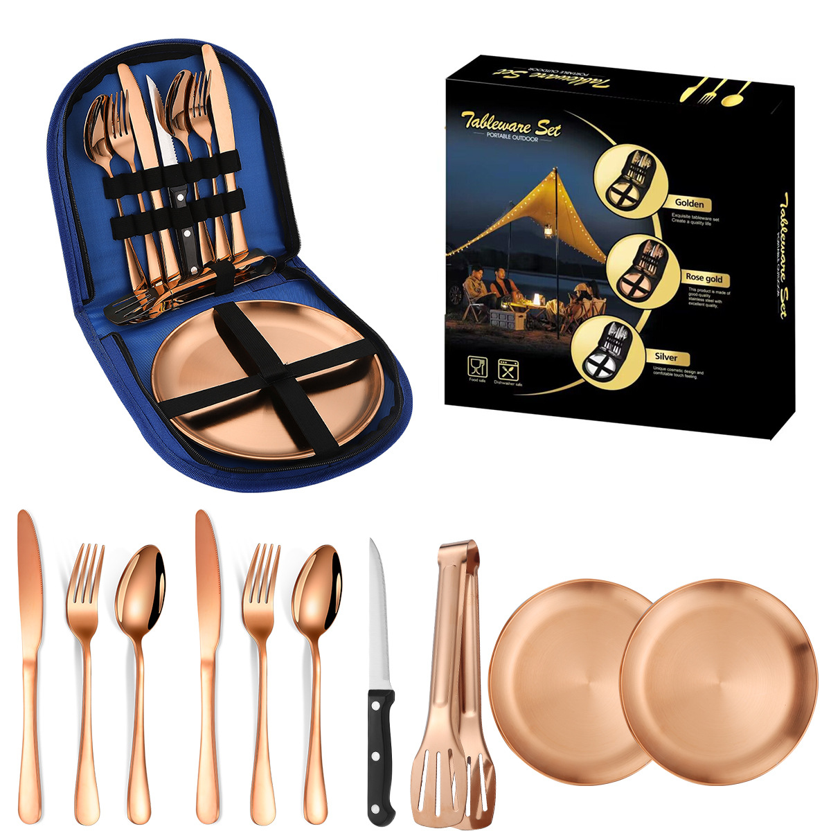 Rose Gold Set (Blue Meal Bag)