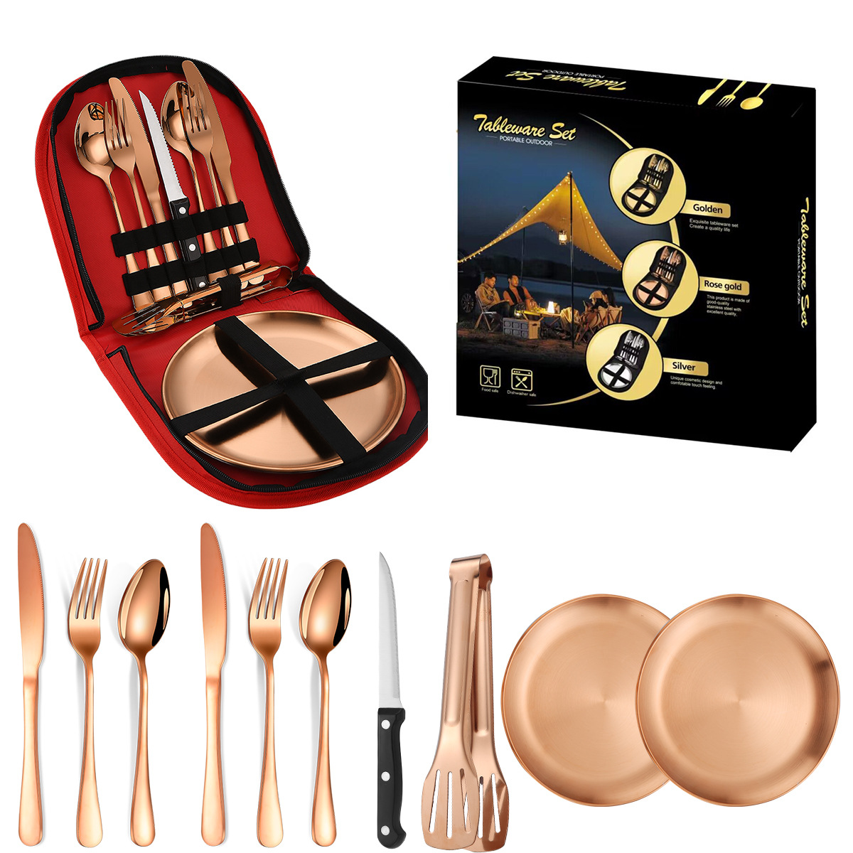 Rose gold set (Red meal bag)