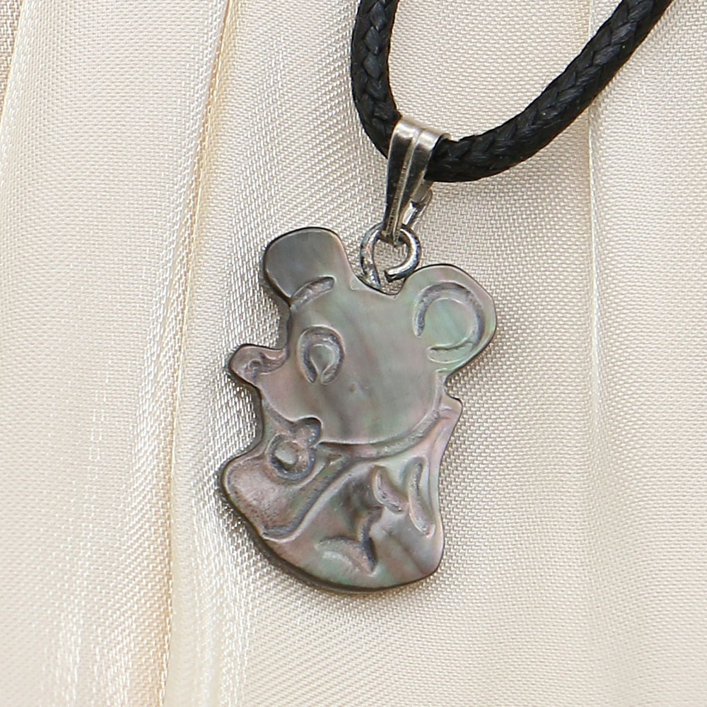 Black butterfly shell necklace