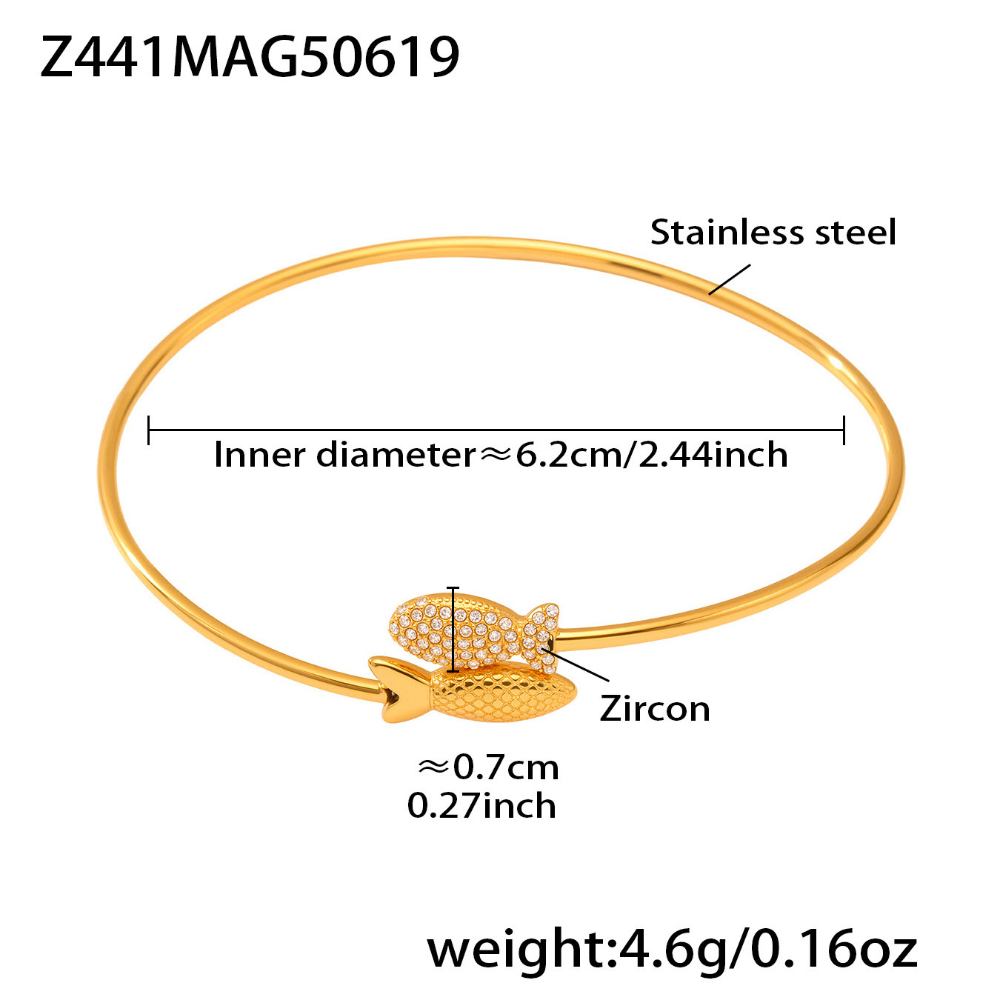 golden fish 5a zircon bracelet