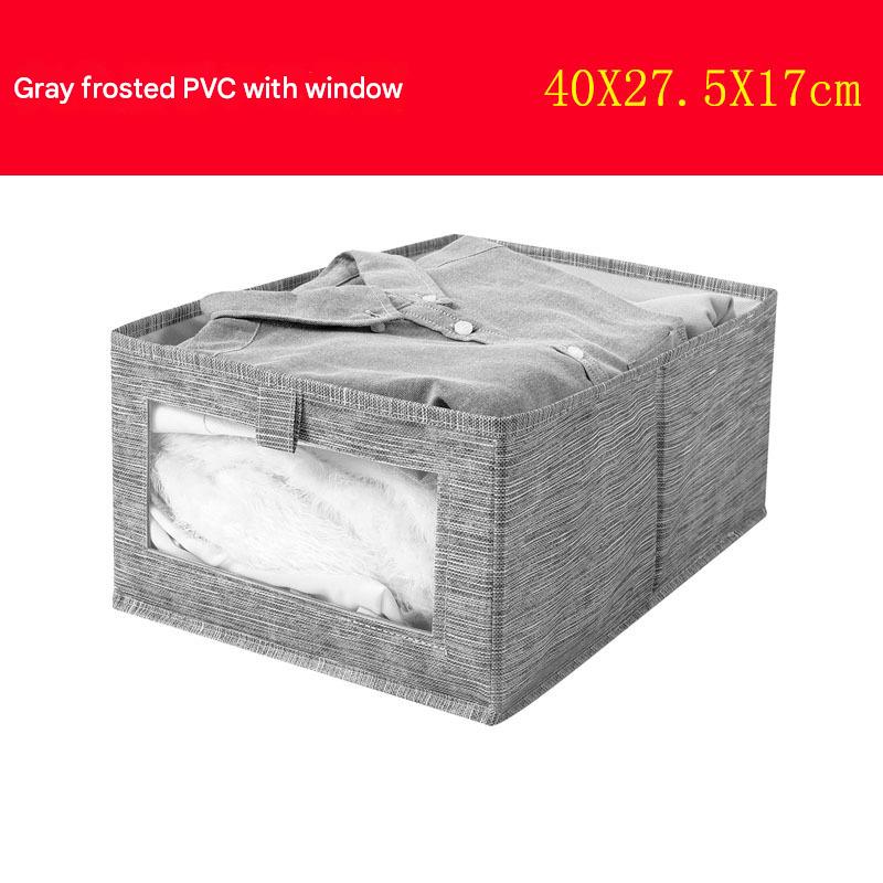 Grey PVC Transparent Large Storage Box with Window