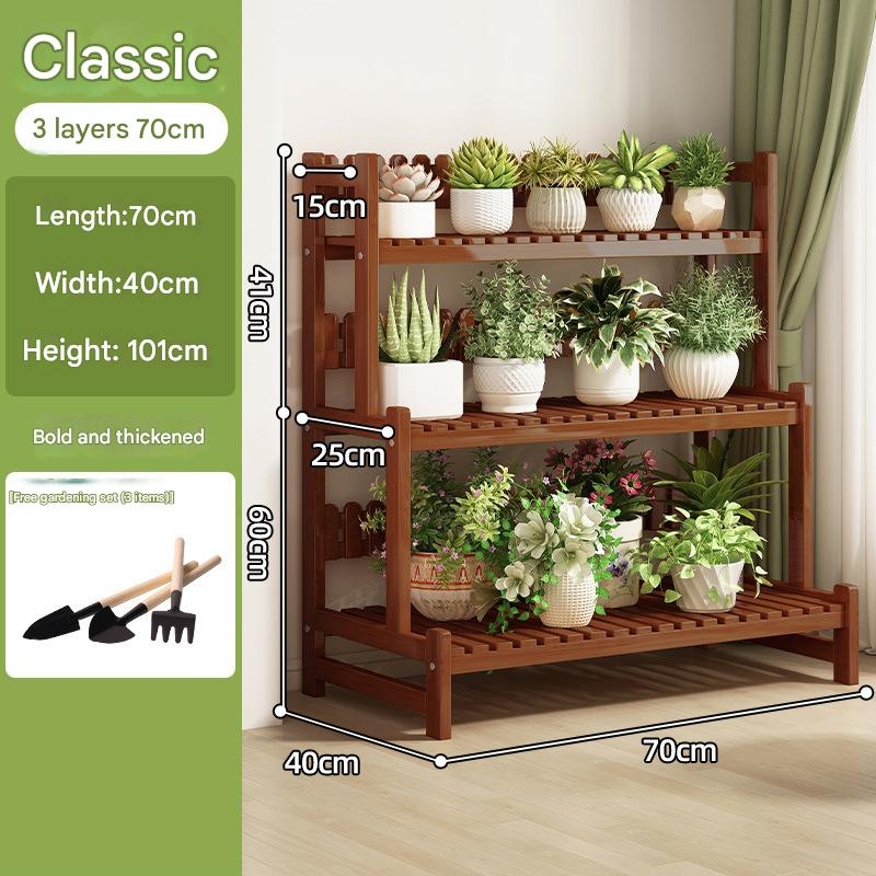 Tea three-layer 70 long [send gardening three-piece set]]