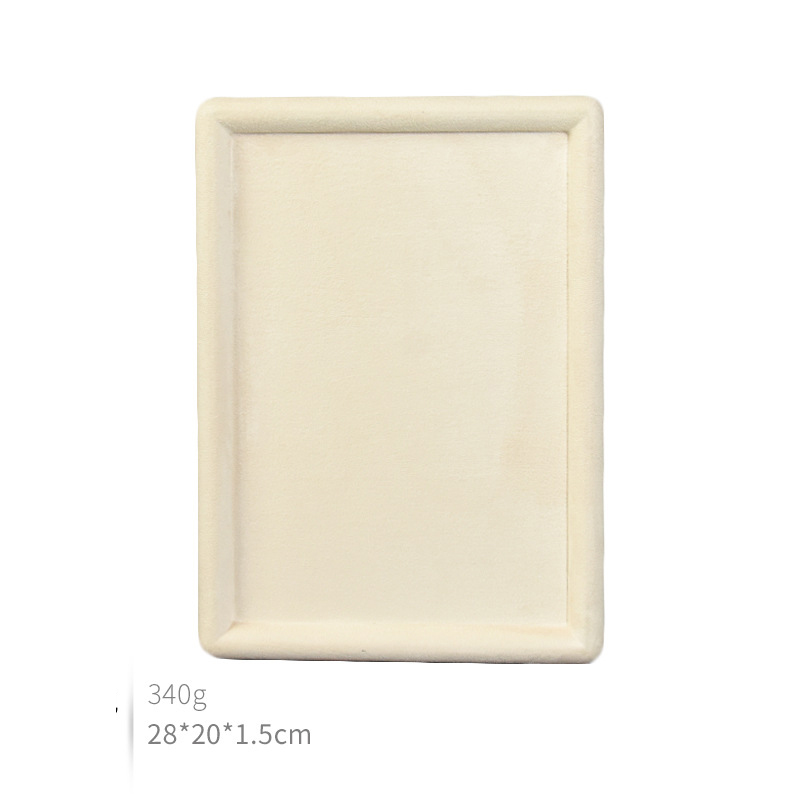 Beige rectangular plate