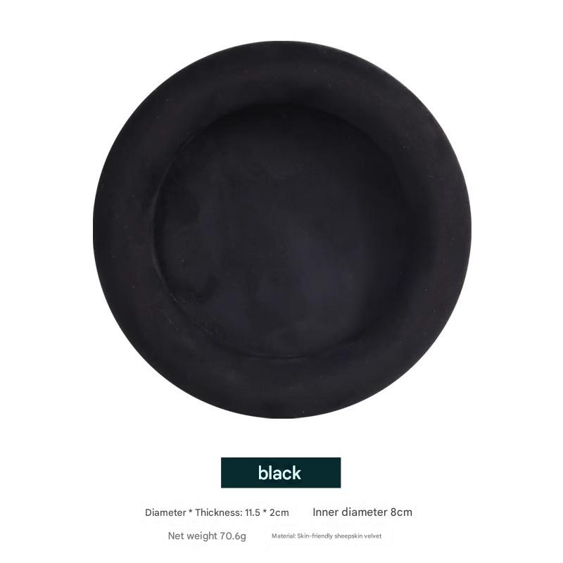27:Cashmere leather small disc-Black