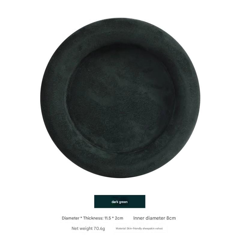 26:Cashmere leather small disc-navy blue