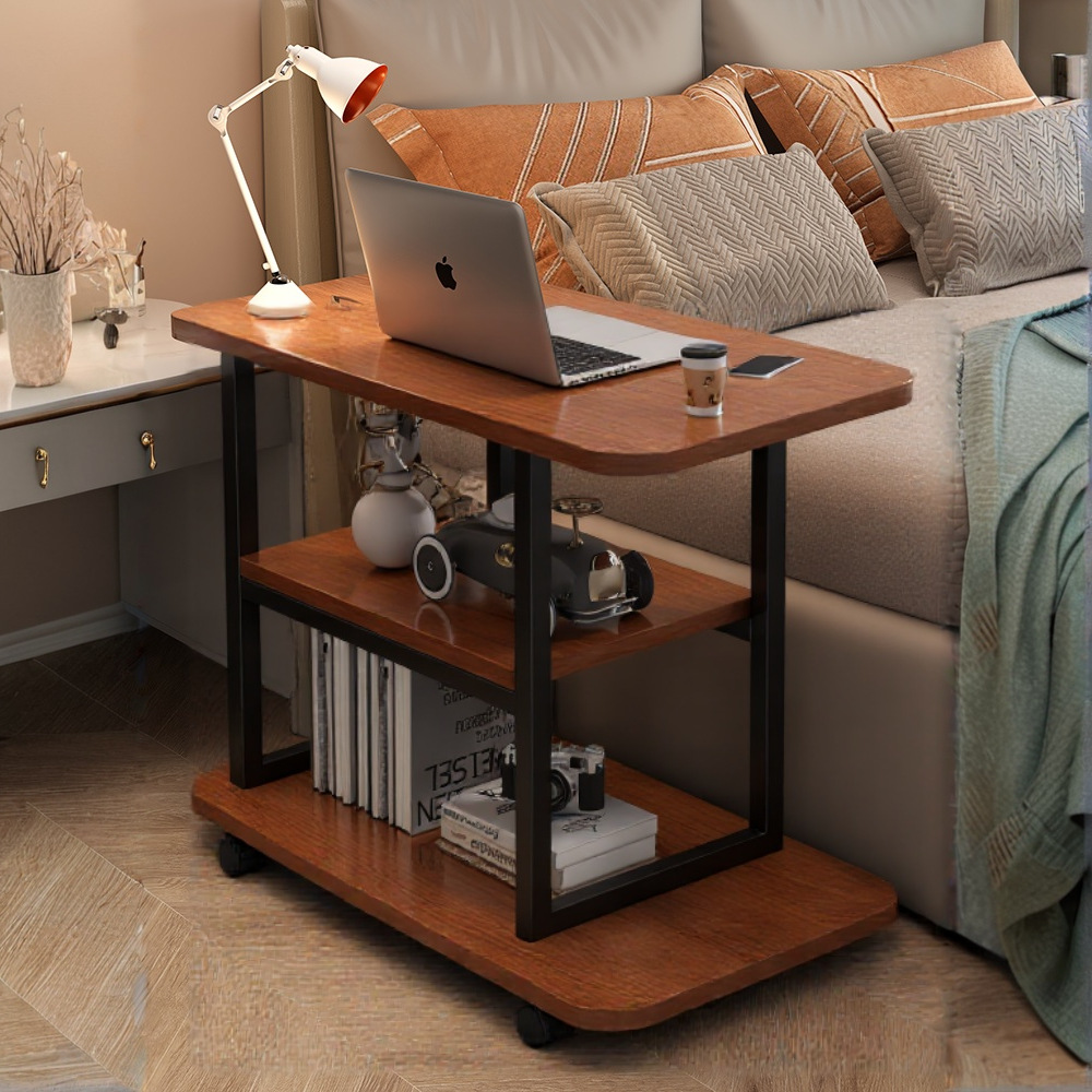 Three-layer [Minimalist Style] Big Cypress Walnut Color with Black Frame 60*30cm