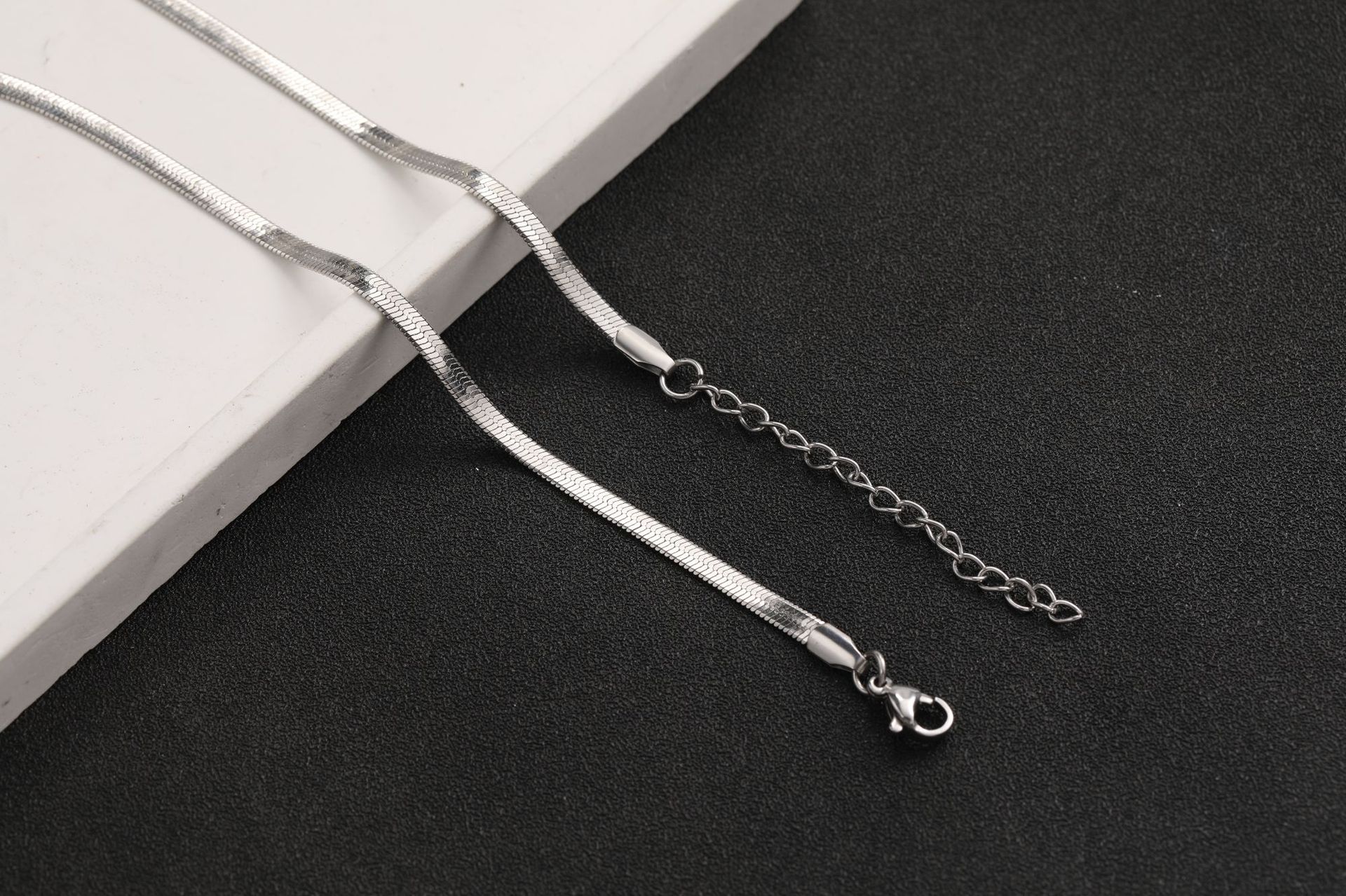 Steel color thick 5.0mm 45cm long   5cm tail chain