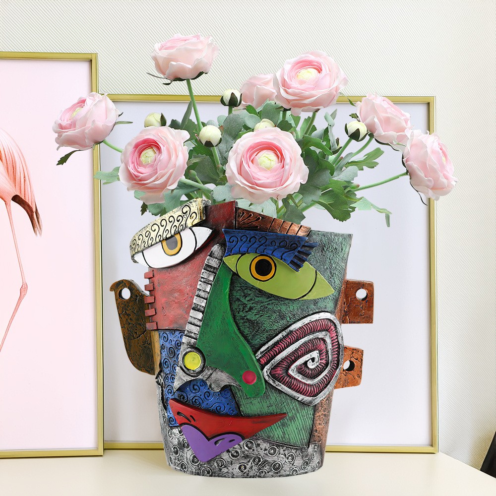Frowning abstract flower pot:12.5x12x9cm