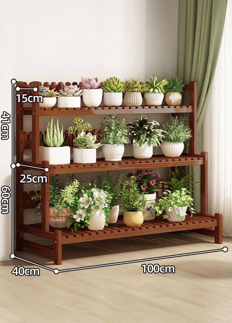 Tea three-layer 100 long [send gardening three-piece set]]