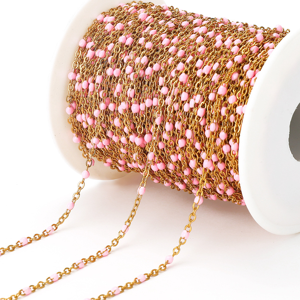 5:Pink and gold chain