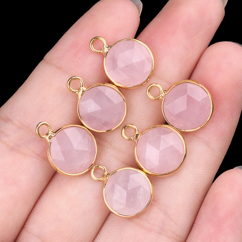 10:10mm single hanging pink crystal (single)