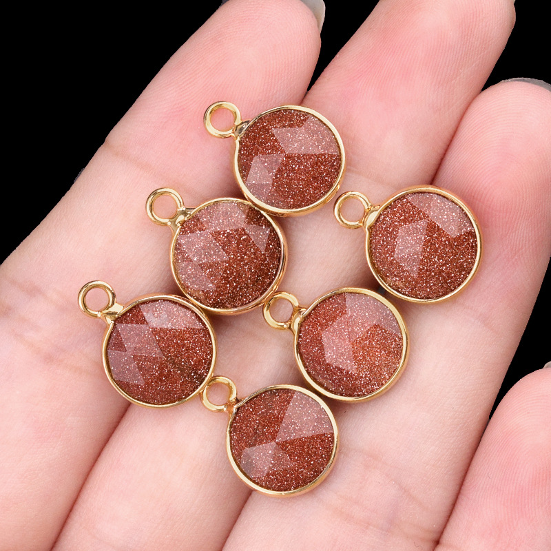 19:10mm single hanging gold sand stone (artificial) single