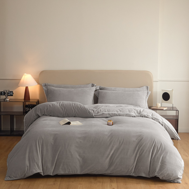 Solid color-light gray [high-density short plush]