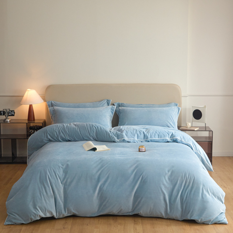 Solid color-light blue [high-density short plush]