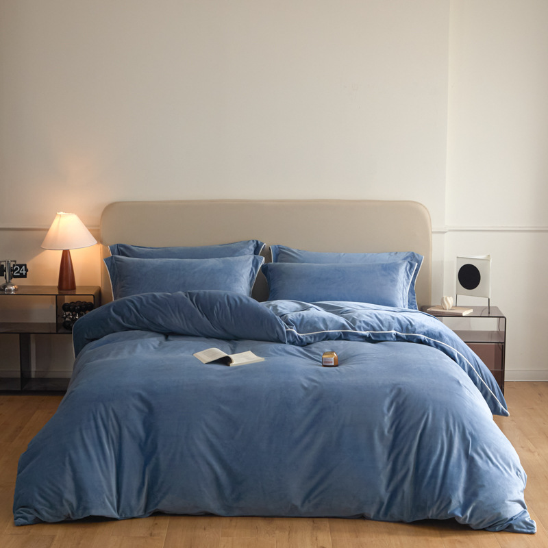 Solid color-fog blue [high-density short plush]