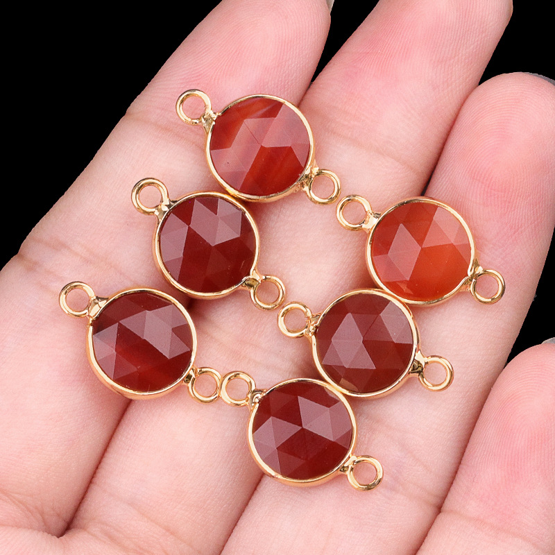10mm double hanging red agate (single)