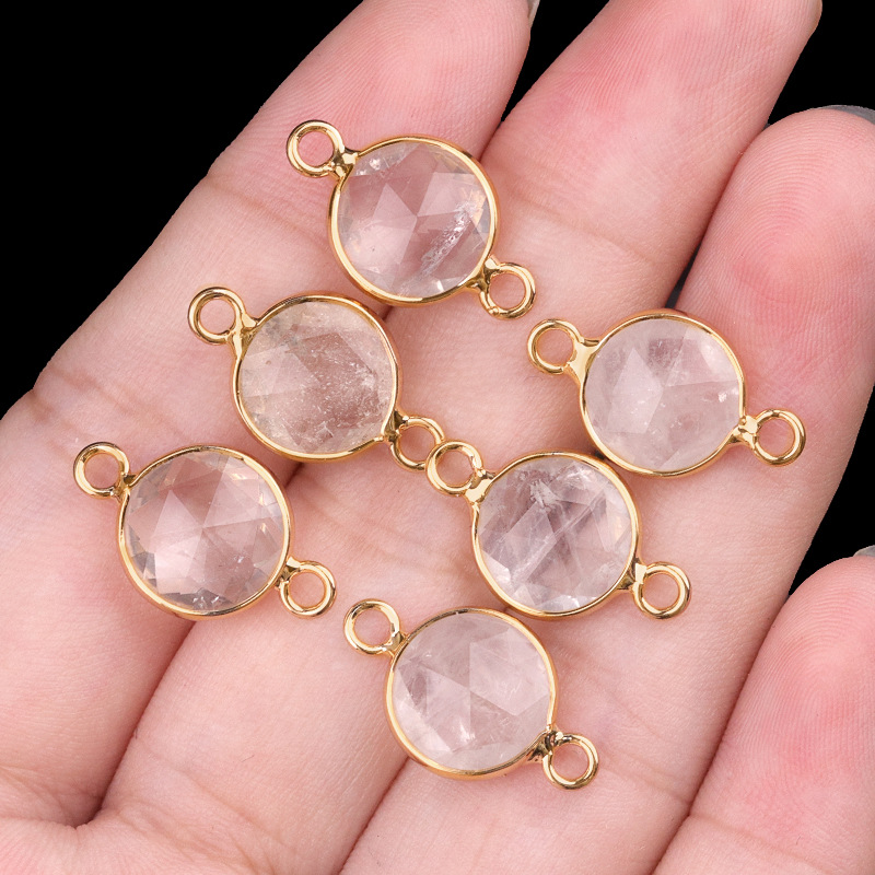 10mm double hanging white crystal (single)