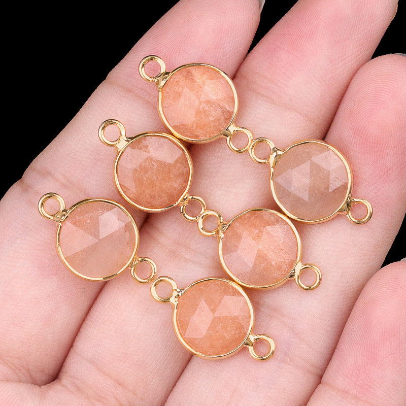 10mm double hanging powder aventurine (single)