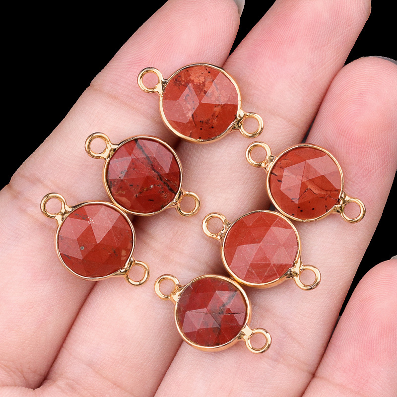 7:10mm double hanging red jasper (single)