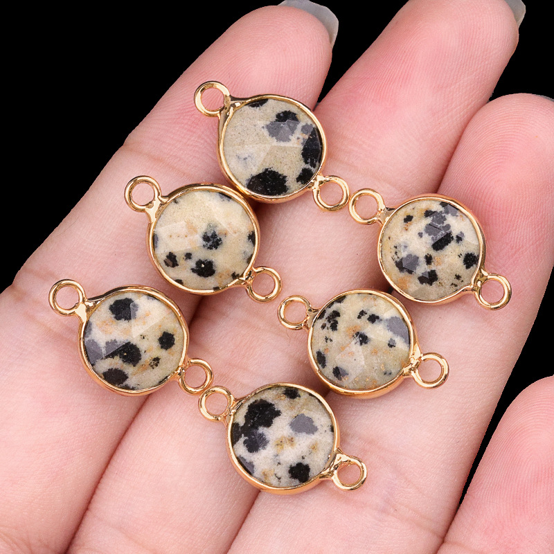 8:10mm double hanging spotted stone (single)