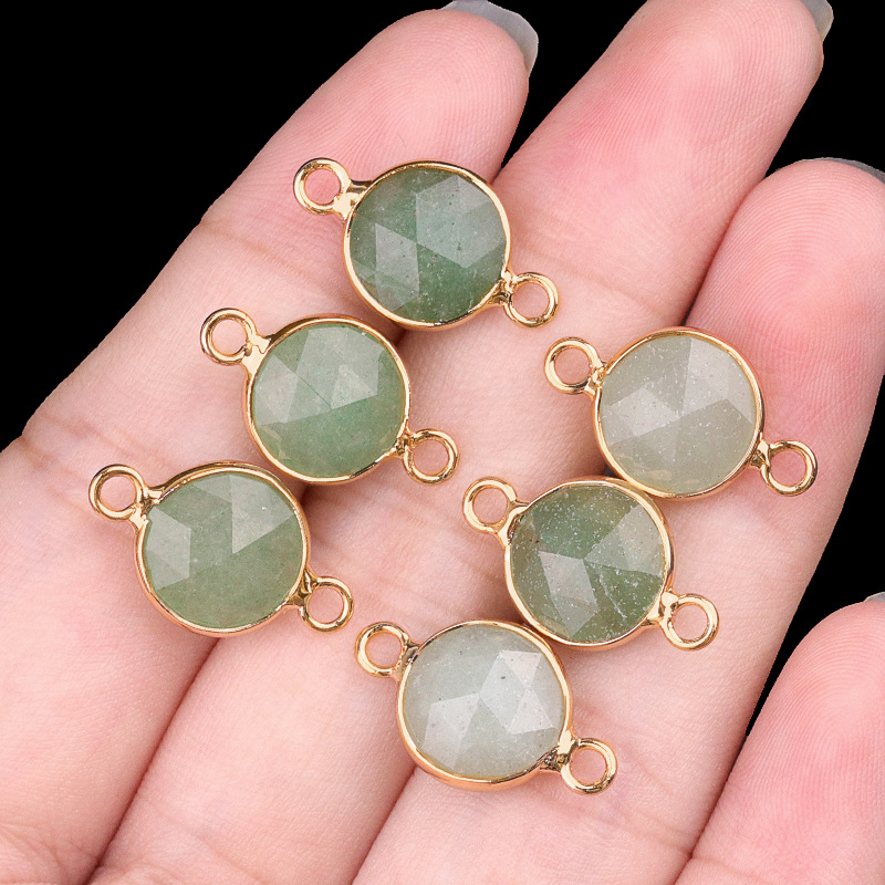 11:10mm double hanging green aventurine (single)