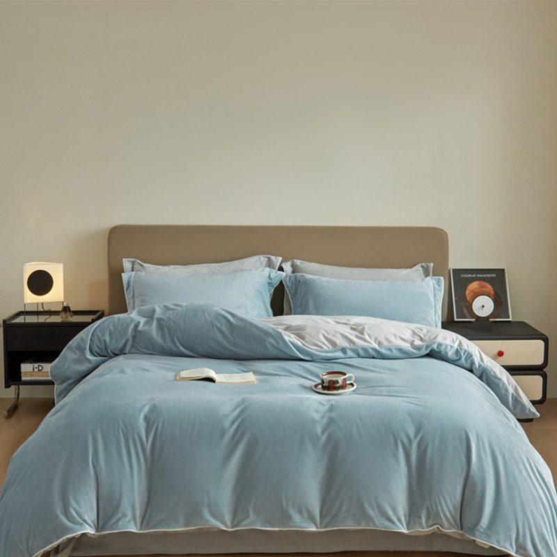 Cloud water blue lotus root gray [high-density short plush]