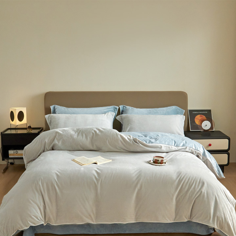 Lotus root gray-yun aqua blue [high density short plush]