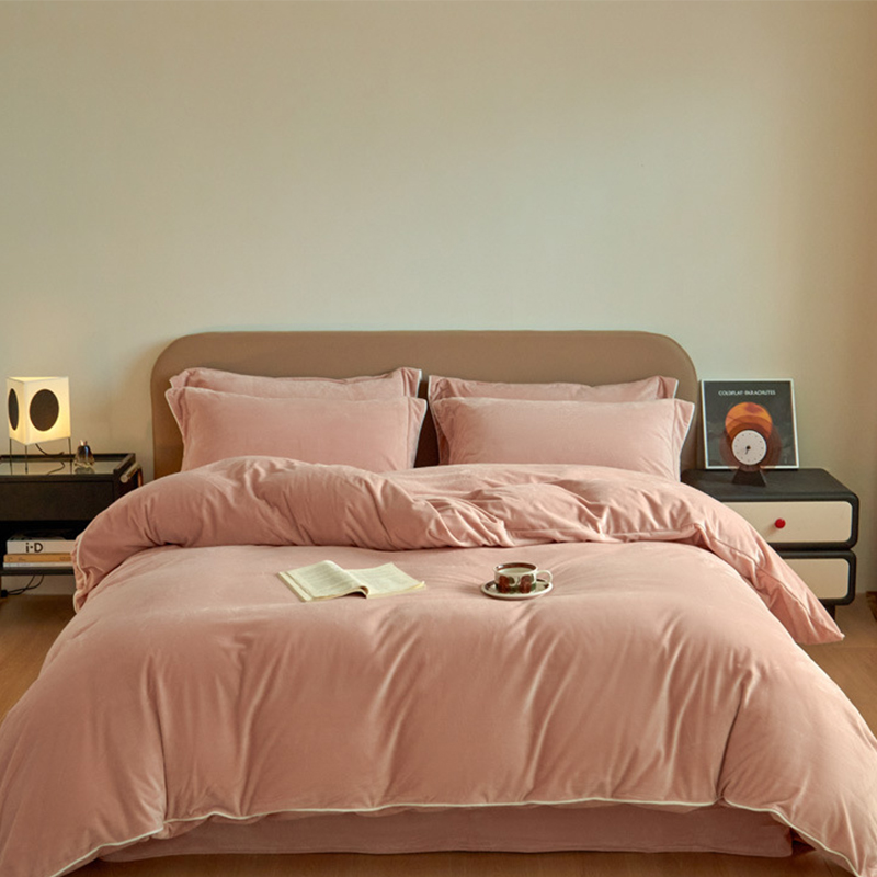 Solid color-bean paste powder [high-density short plush]