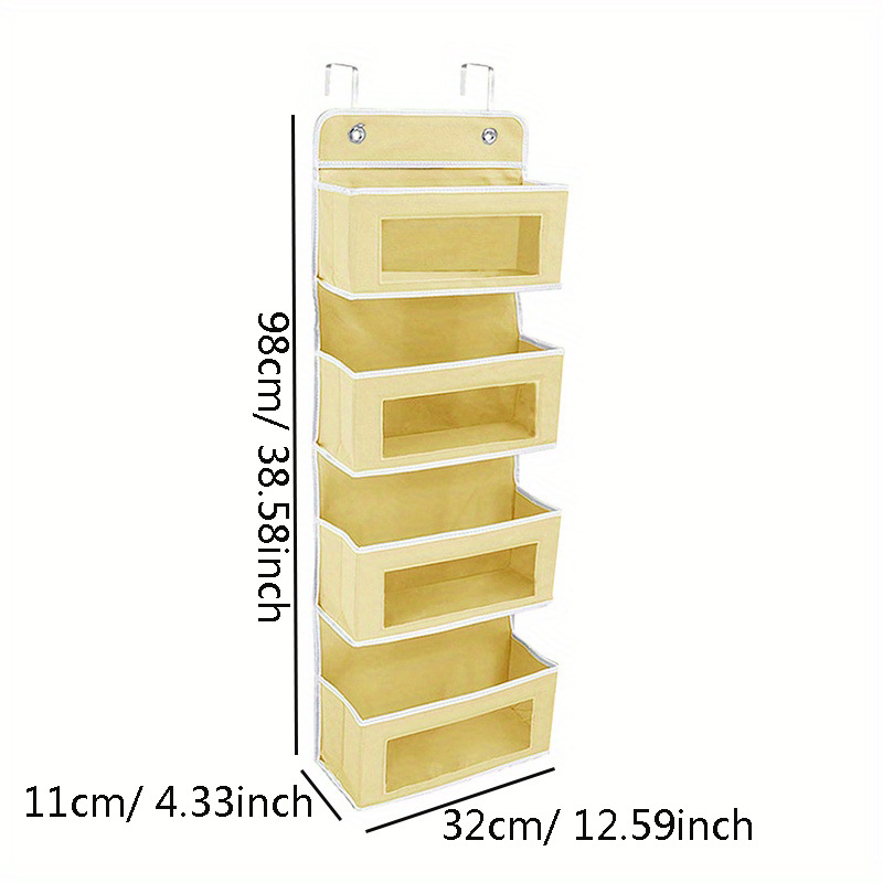 Beige four-compartment hanging bag