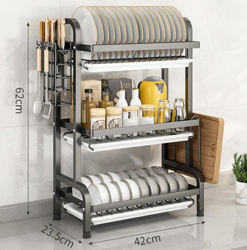 [full matching] black three-layer-chopsticks chopping board with water tray knife (thickened)