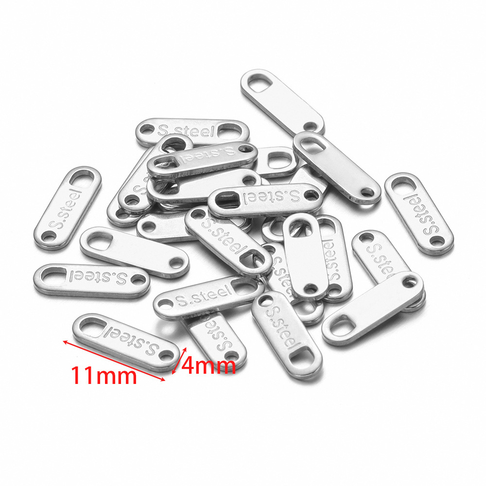 8:4*11mm engraved s'steel tail piece small tag steel color