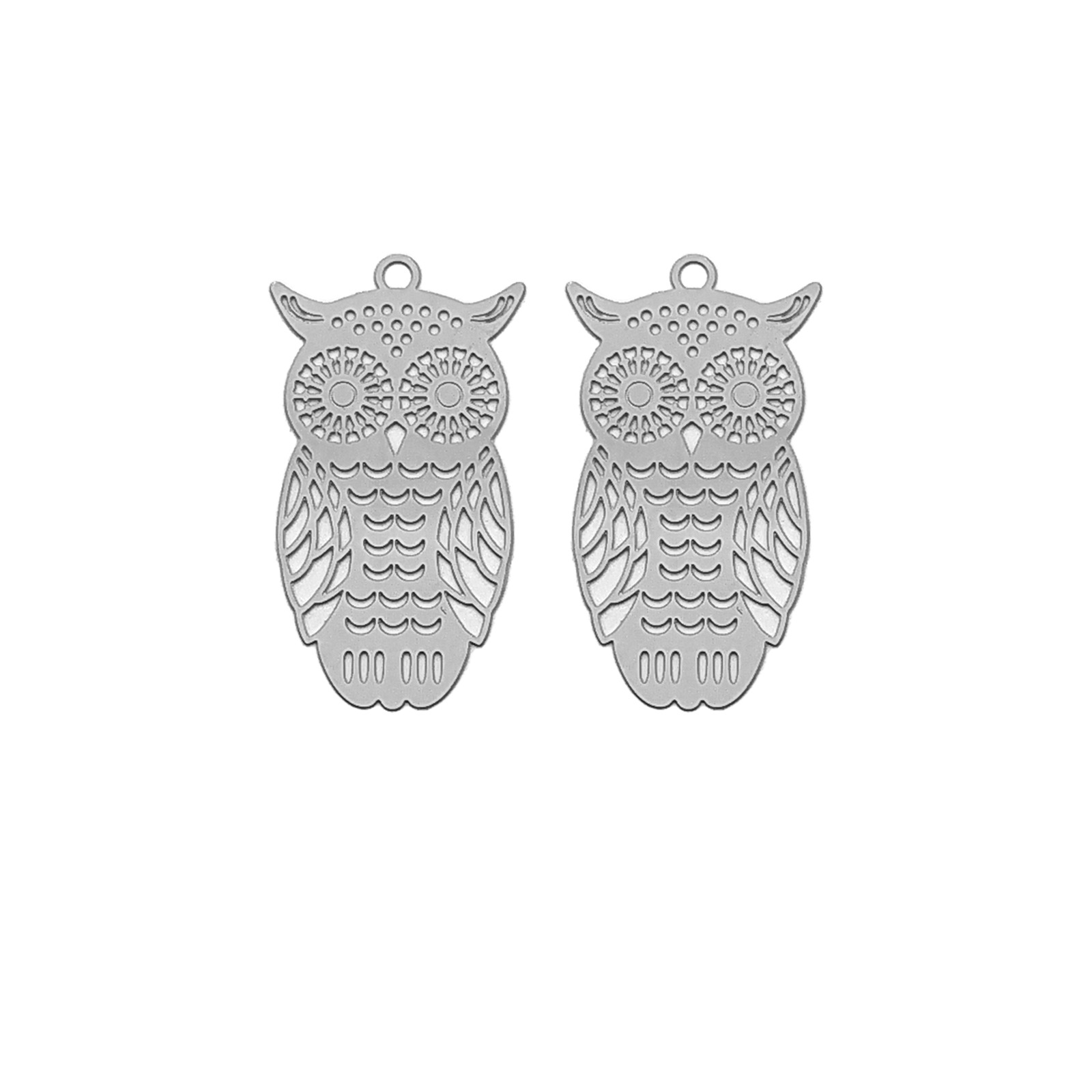 C5191 white k hollow owl (3.7cm*2.1cm)