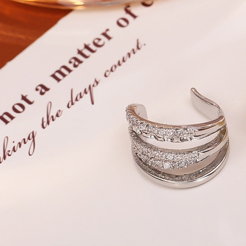 2:One silver ear bone clip