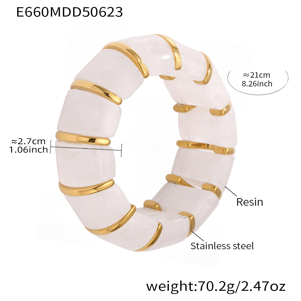 1:E660-white elastic bracelet 20cm