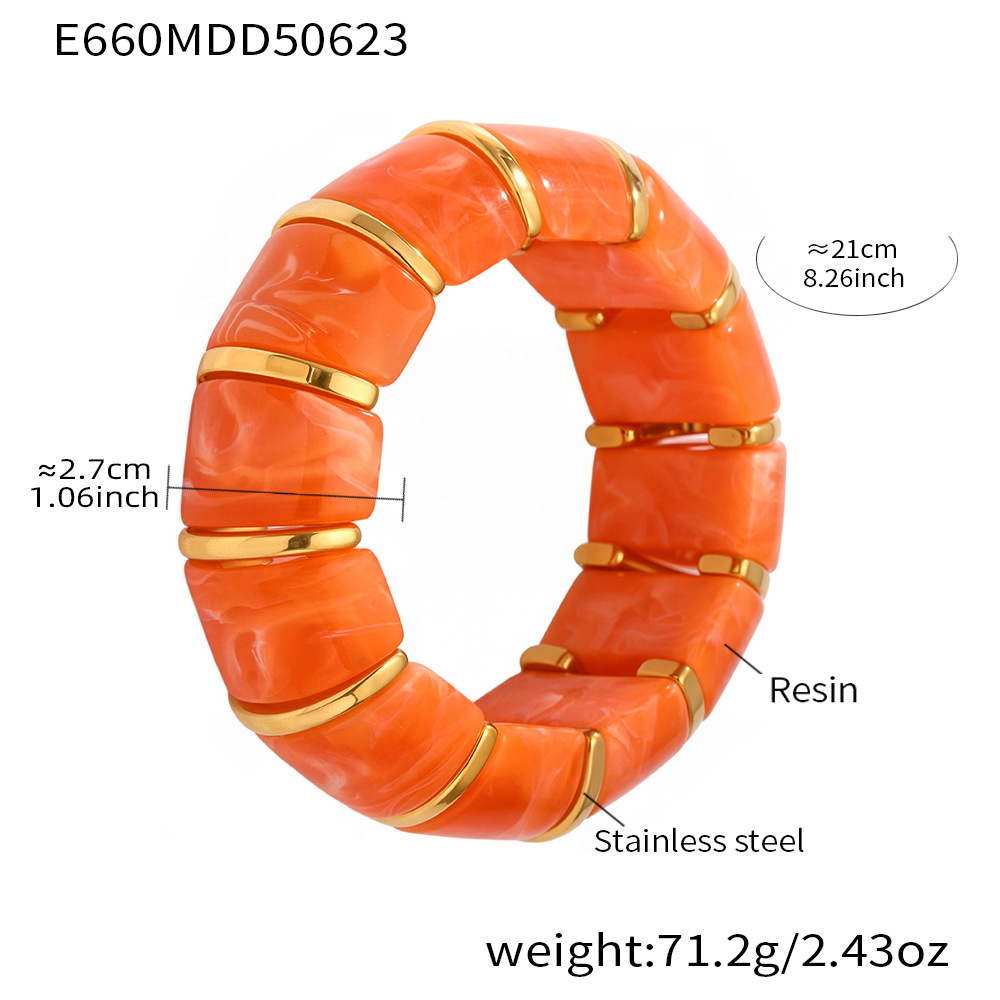 2:E660-orange elastic bracelet 20cm