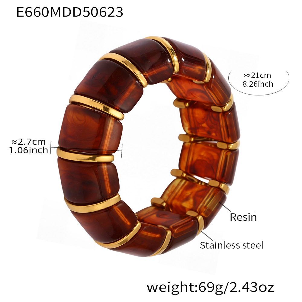 3:E660-amber elastic bracelet 20cm