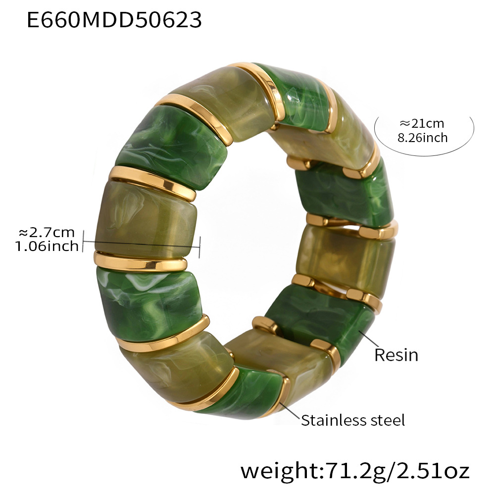 6:E660-green elastic bracelet 20cm