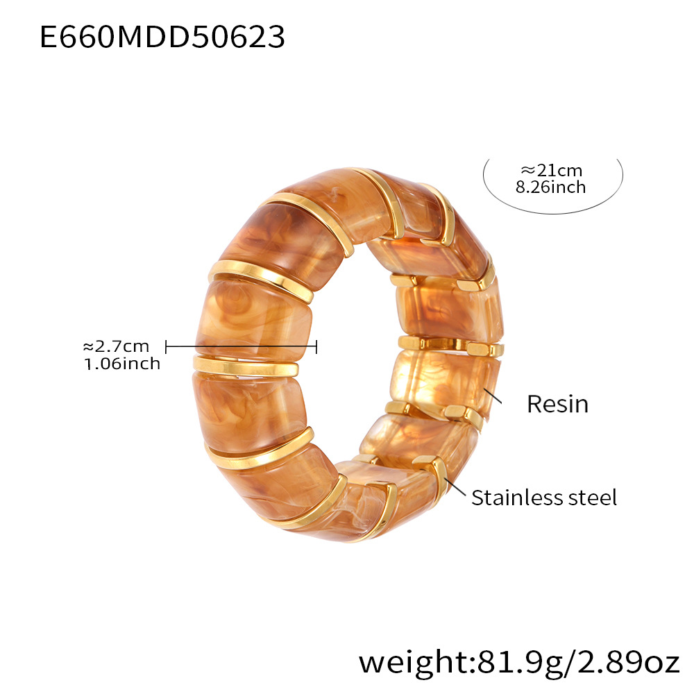 10:E660-khaki elastic bracelet 20cm
