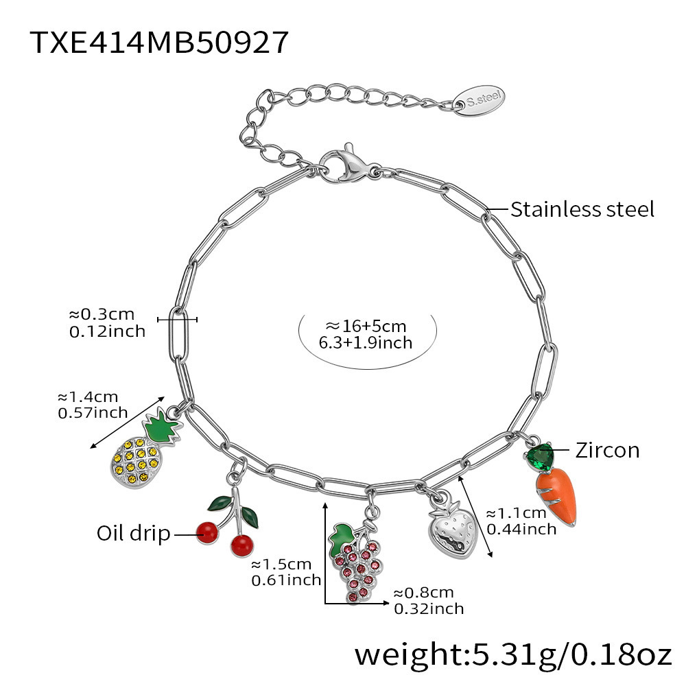 4:Steel-colored bracelet, 16 5cm