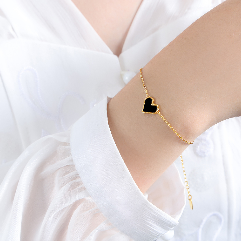 2:E477-gold black acrylic bracelet-15   5cm