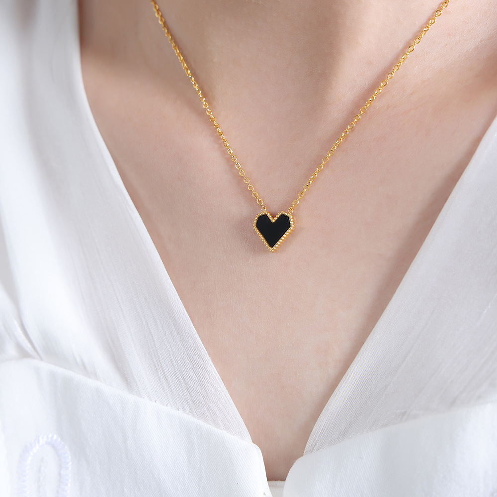 10:P436-gold black acrylic necklace-40   5cm