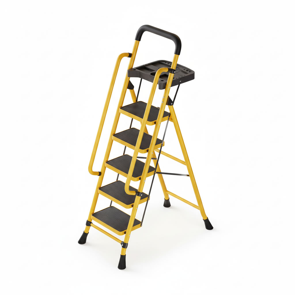 Lemon yellow -5 steps - Handrails - tool plate (widened 26*38 cm pedal)