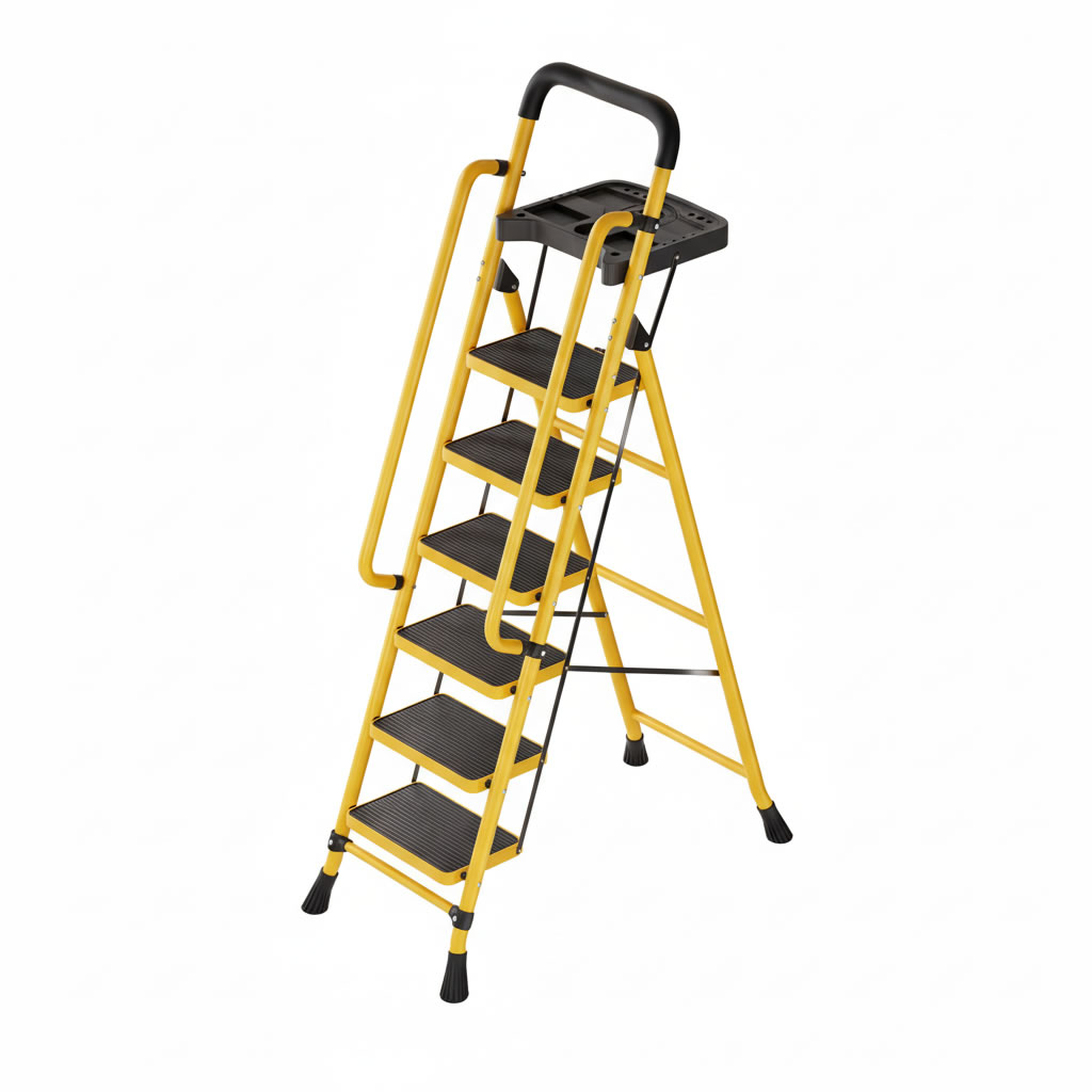 Lemon yellow -6 steps - Handrails - tool plate (widened 26*38 cm pedal)