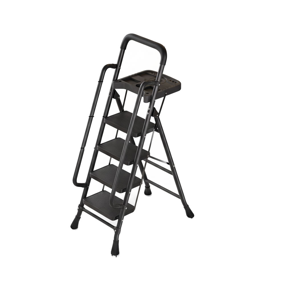 Black -4 steps - Handrails - tool plate (widened 26*38 cm pedal)