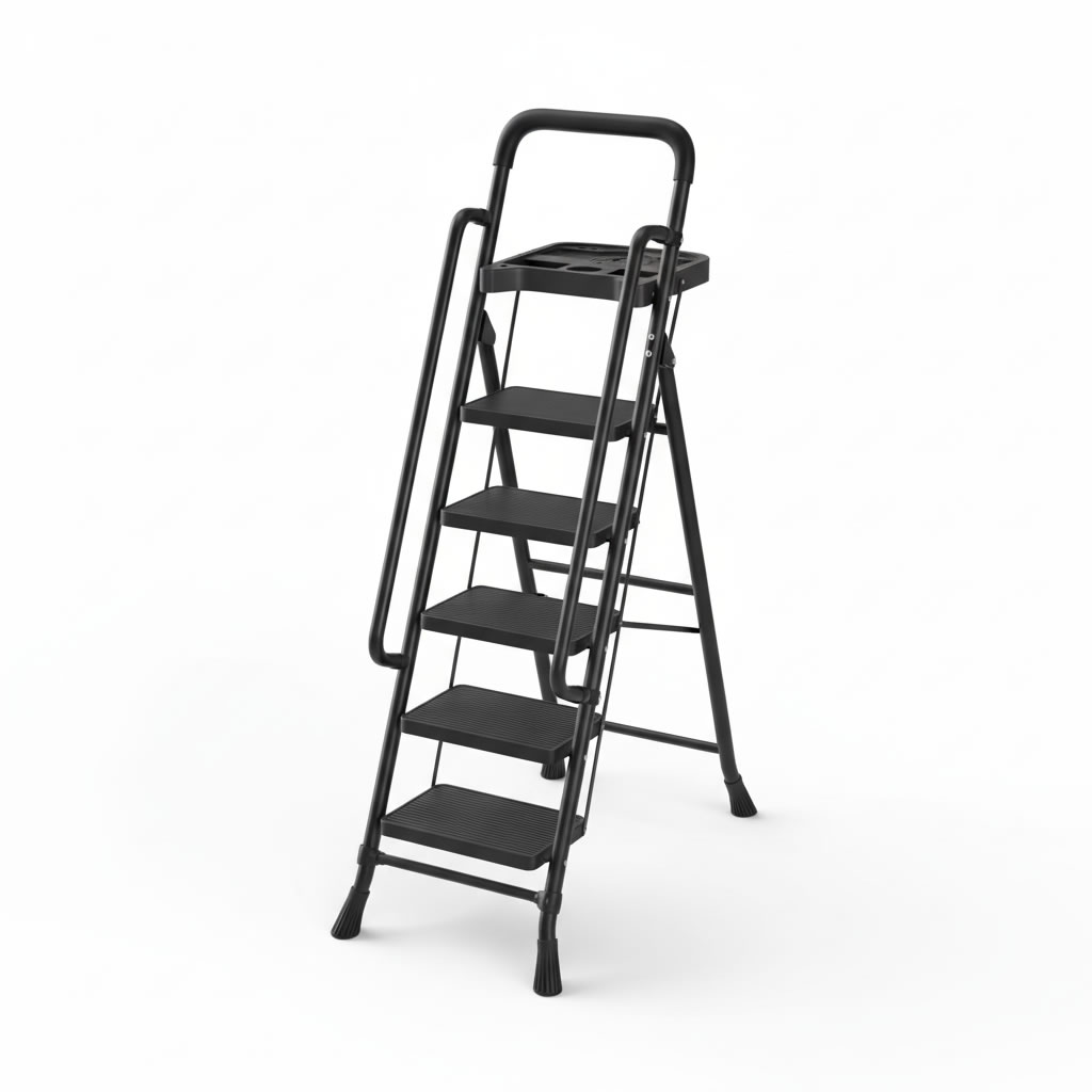 Black -5 steps - Handrails - tool plate (widened 26*38 cm pedal)