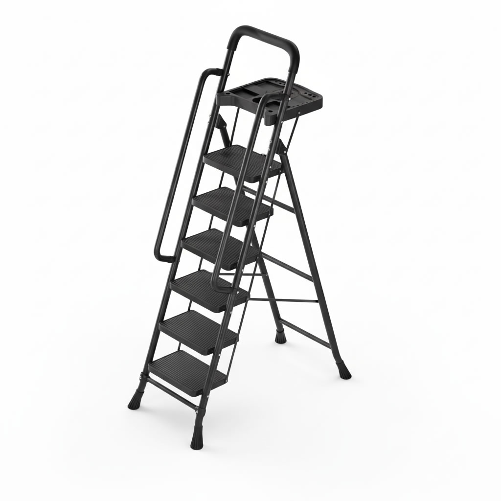 Black -6 steps - Handrails - tool plate (widened 26*38 cm pedal)