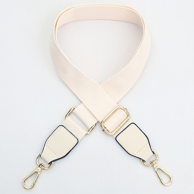 3.8 m white cotton belt-m white leather